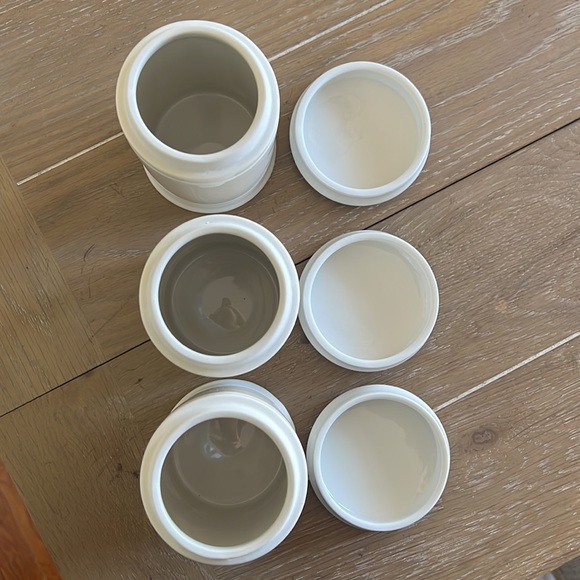 Creative Co-op numbered ivory stoneware apothecary jars farmhouse eclectic style - Picture 3 of 6